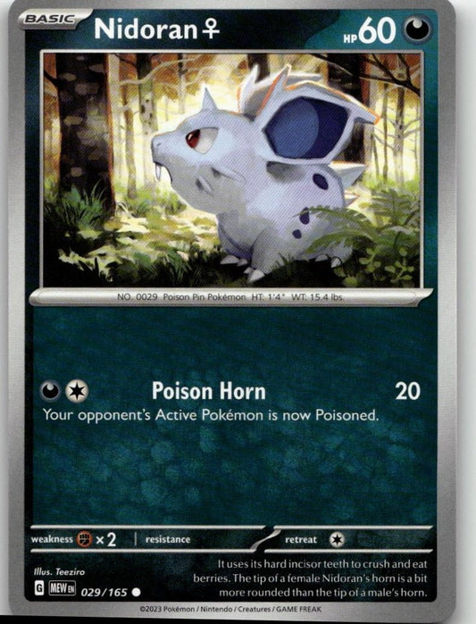 Pokémon SV: Scarlet & Violet 151 - Nidoran F #029/165 - ChronicCards