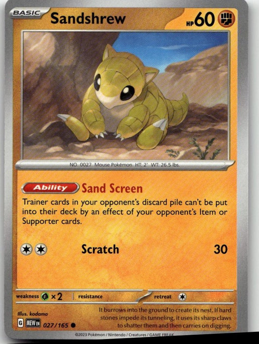 Pokémon SV: Scarlet & Violet 151 - Sandshrew #027/165 - ChronicCards