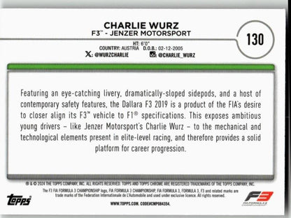 2024 Topps Chrome Formula 1 #130 Charlie Wurz - ChronicCards