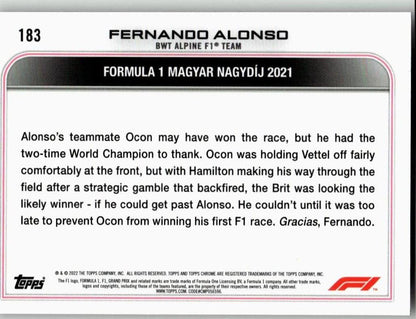 2022 Topps Chrome Formula 1 #183 Fernando Alonso - ChronicCards