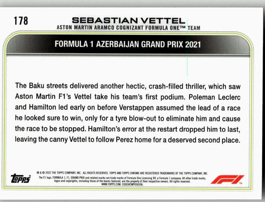 2022 Topps Chrome Formula 1 #178 Sebastian Vettel - ChronicCards