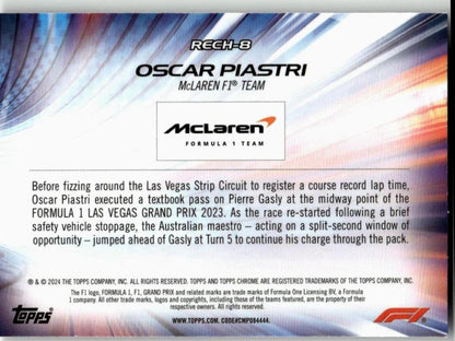2024 Topps Chrome Formula 1 #RECH - 8 Oscar Piastri Re - Charged - ChronicCards