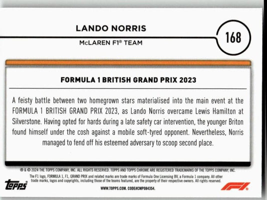 2024 Topps Chrome Formula 1 #168 Lando Norris - ChronicCards
