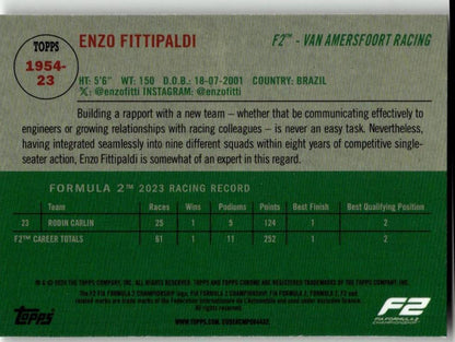 2024 Topps Chrome Formula 1 #1954 - 23 Enzo Fittipaldi 1954 Topps - ChronicCards