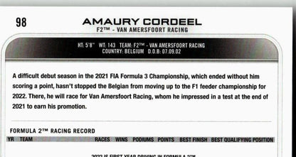 2022 Topps Formula 1 #98 Amaury Cordeel - ChronicCards