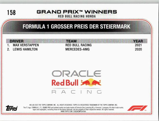 2022 Topps Formula 1 #158 Max Verstappen - ChronicCards