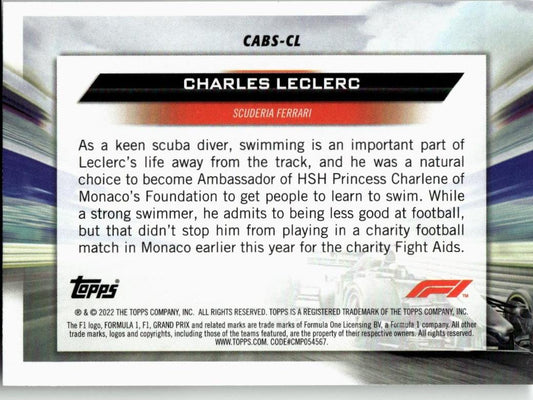 2022 Topps Formula 1 #CABS - CL Charles Leclerc Clean Air, Blue Skies - ChronicCards