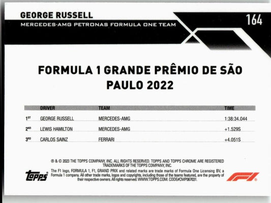 2023 Topps Chrome Formula 1 #164 George Russell - ChronicCards