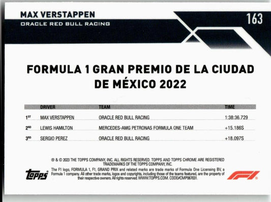 2022 Topps Chrome Formula 1 #163 Max Verstappen - ChronicCards