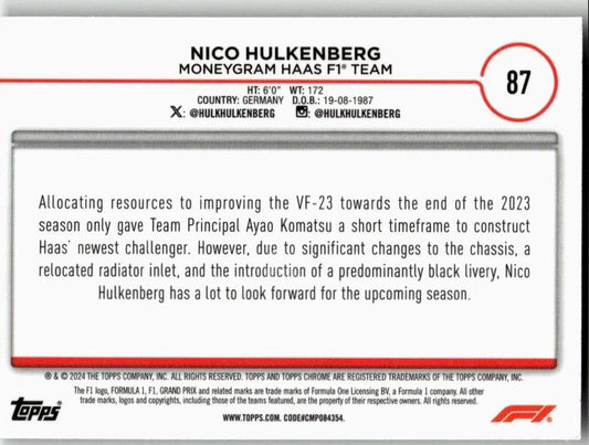 2024 Topps Chrome Formula 1 #87 Nico Hulkenberg - ChronicCards