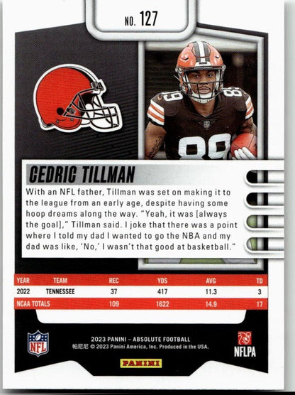 2023 Panini Absolute #127 Cedric Tillman Purple - ChronicCards