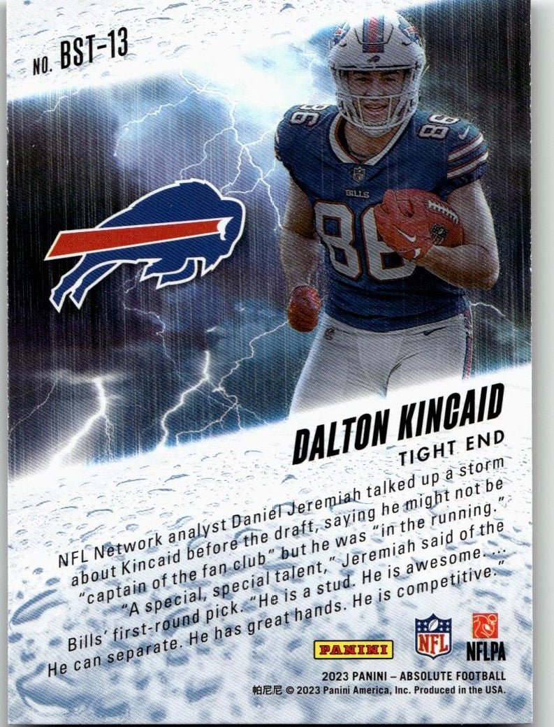 2023 Panini Absolute #BST - 13 Dalton Kincaid By Storm - ChronicCards