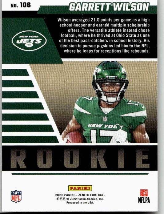 2022 Zenith #106 Garrett Wilson Retail - ChronicCards