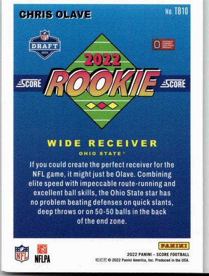 2022 Score #TB10 Chris Olave 1992 Throwback Rookie - ChronicCards
