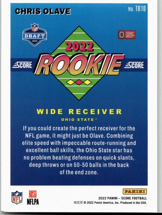 2022 Score #TB10 Chris Olave 1992 Throwback Rookie - ChronicCards