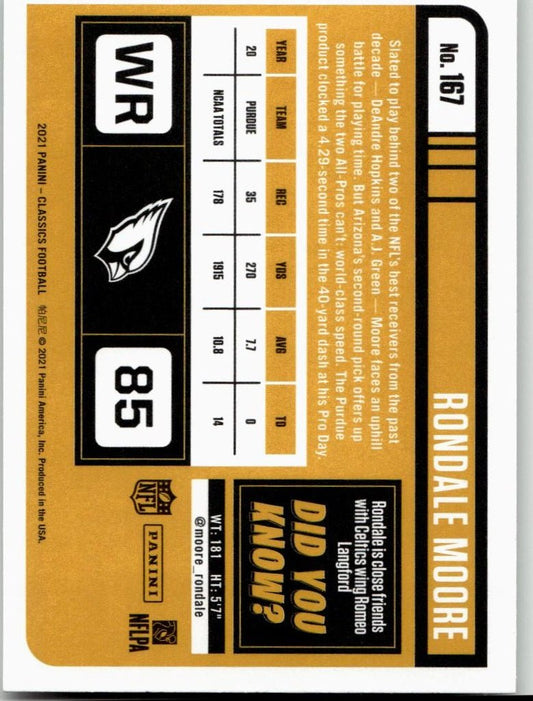 2021 Panini Classics #167 Rondale Moore - ChronicCards