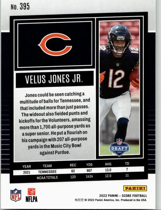 2022 Score #395 Velus Jones Jr. - ChronicCards