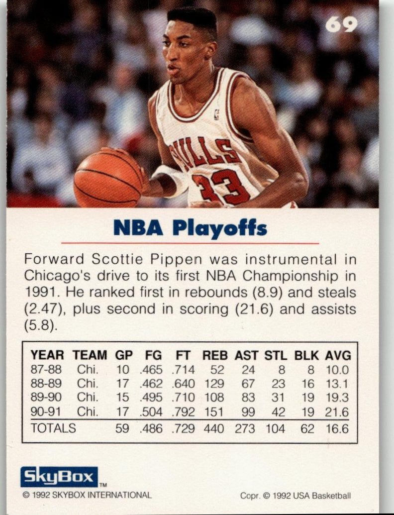 1992 SkyBox USA 69 Scottie Pippen - ChronicCards