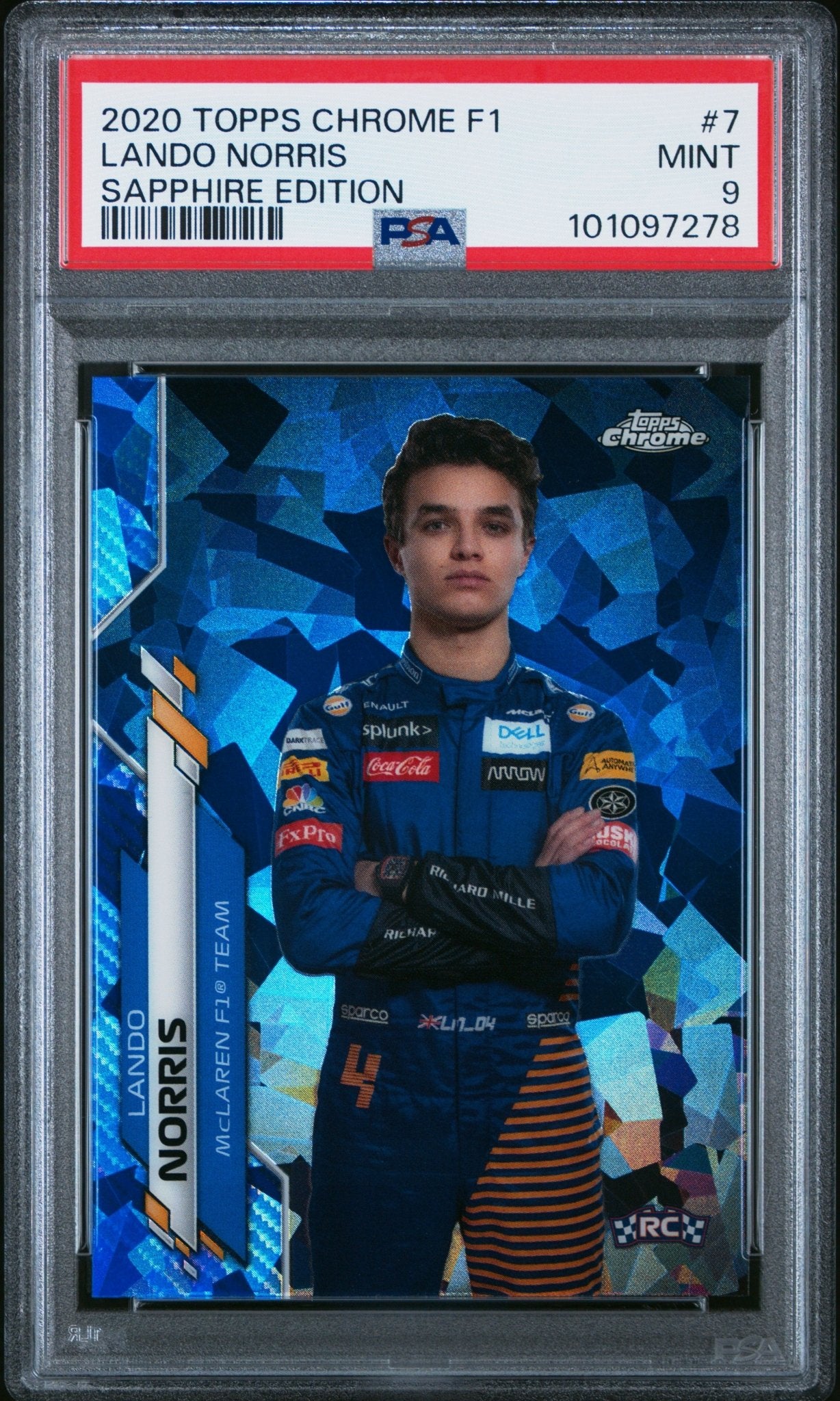 2020 Topps Chrome F1 Sapphire Edition 7 Lando Norris PSA 9 - ChronicCards