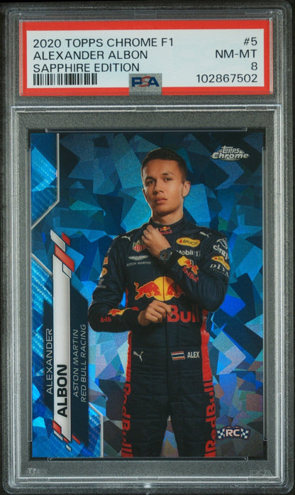 2020 Topps Chrome F1 Sapphire Edition 5 Alexander Albon PSA 8 - ChronicCards