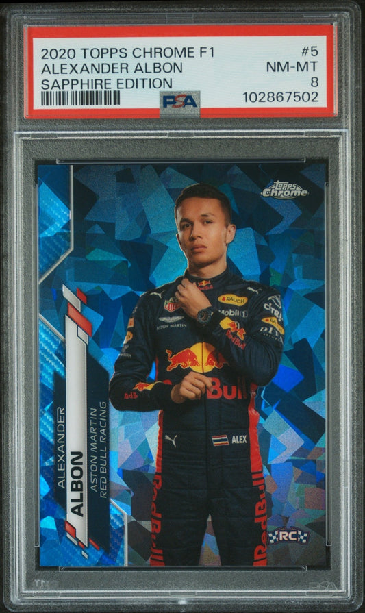 2020 Topps Chrome F1 Sapphire Edition 5 Alexander Albon PSA 8 - ChronicCards