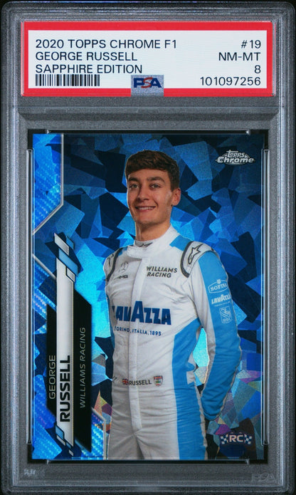 2020 Topps Chrome F1 Sapphire Edition 19 George Russell PSA 8 - ChronicCards