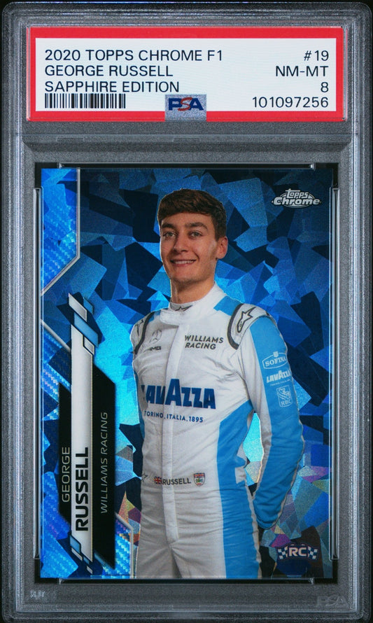 2020 Topps Chrome F1 Sapphire Edition 19 George Russell PSA 8 - ChronicCards