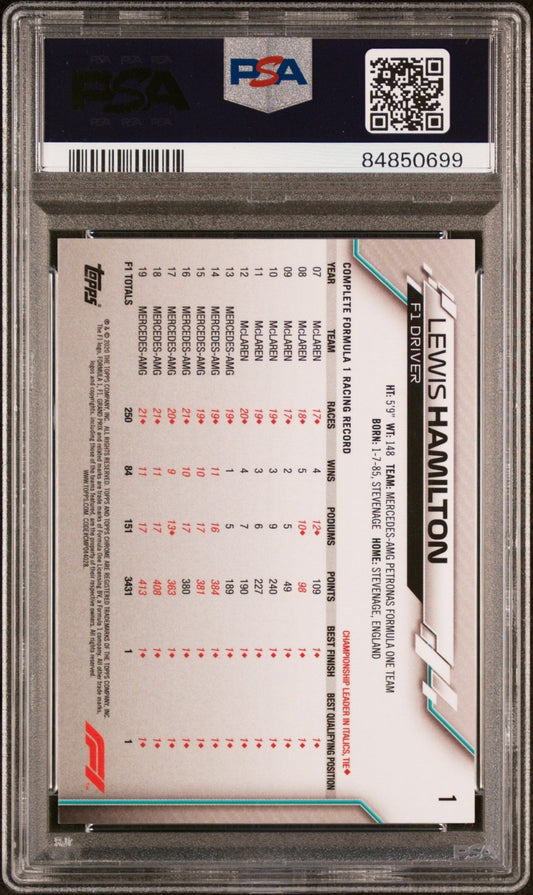 2020 Topps Chrome Formula 1 1 Lewis Hamilton PSA 9 - ChronicCards