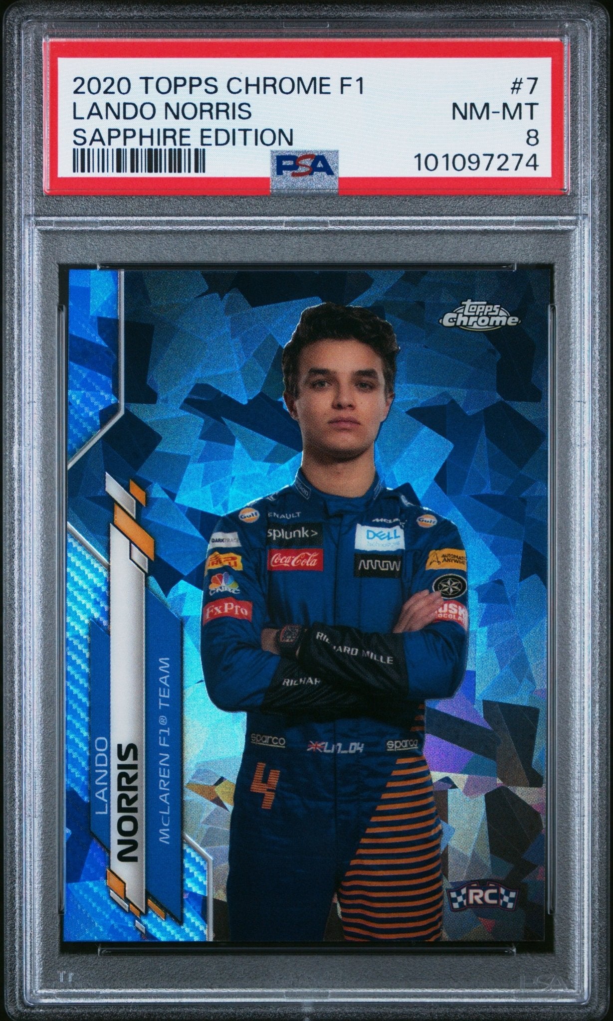 2020 Topps Chrome F1 Sapphire Edition 7 Lando Norris PSA 8 - ChronicCards