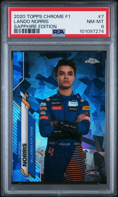 2020 Topps Chrome F1 Sapphire Edition 7 Lando Norris PSA 8 - ChronicCards