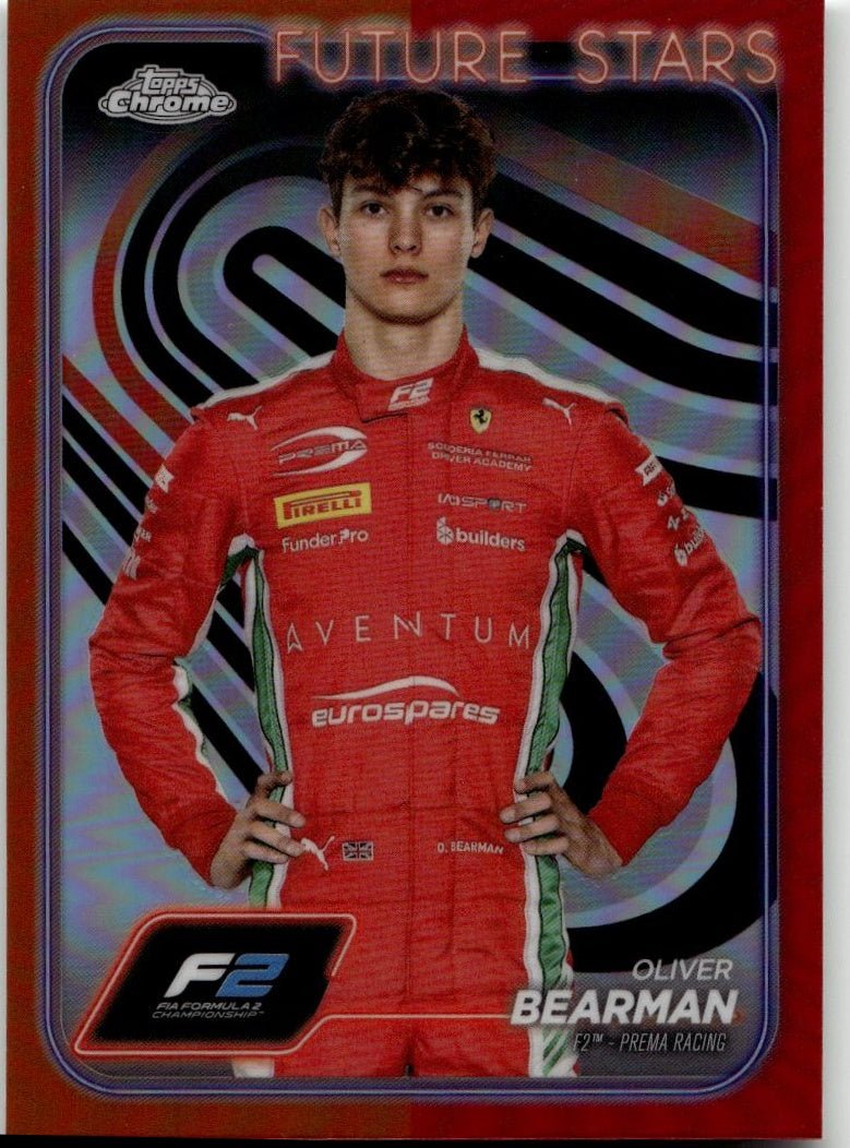 2024 Topps Chrome Formula 1 21 Oliver Bearman Red/Orange - ChronicCards