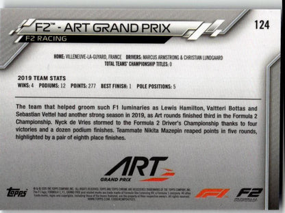 2020 Topps Chrome Sapphire Edition Formula 1 124 F2 - Art Grand Prix - ChronicCards