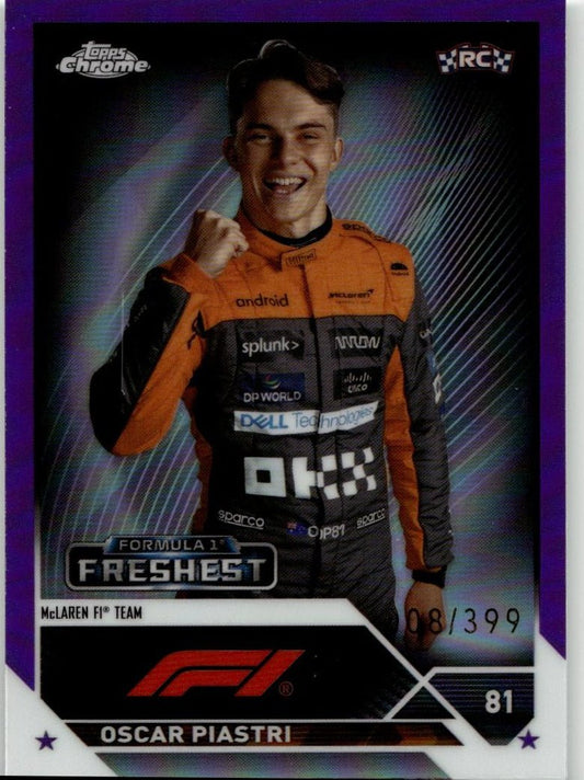2023 Topps Chrome Formula 1 195 Oscar Piastri Purple Refractor /399 - ChronicCards