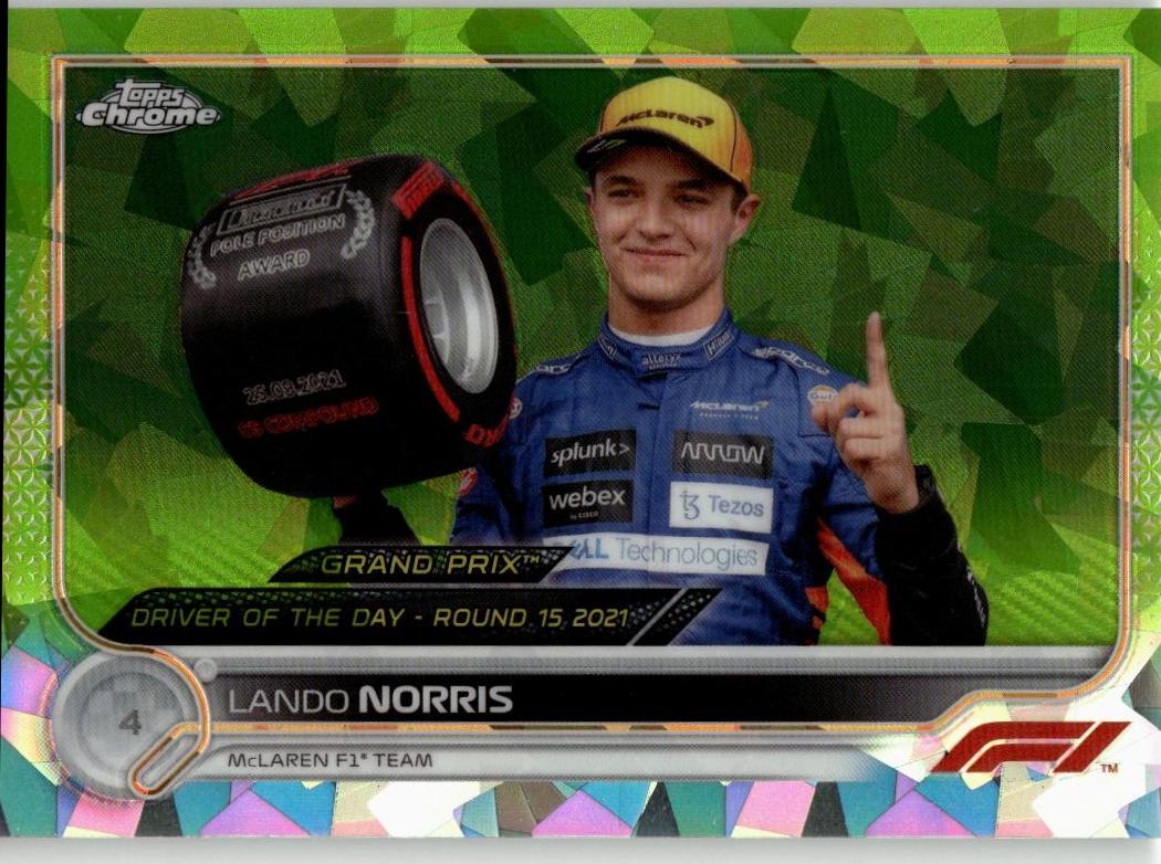 2022 Topps Chrome Sapphire Edition Formula 1 186 Lando Norris Chartreuse /199 - ChronicCards