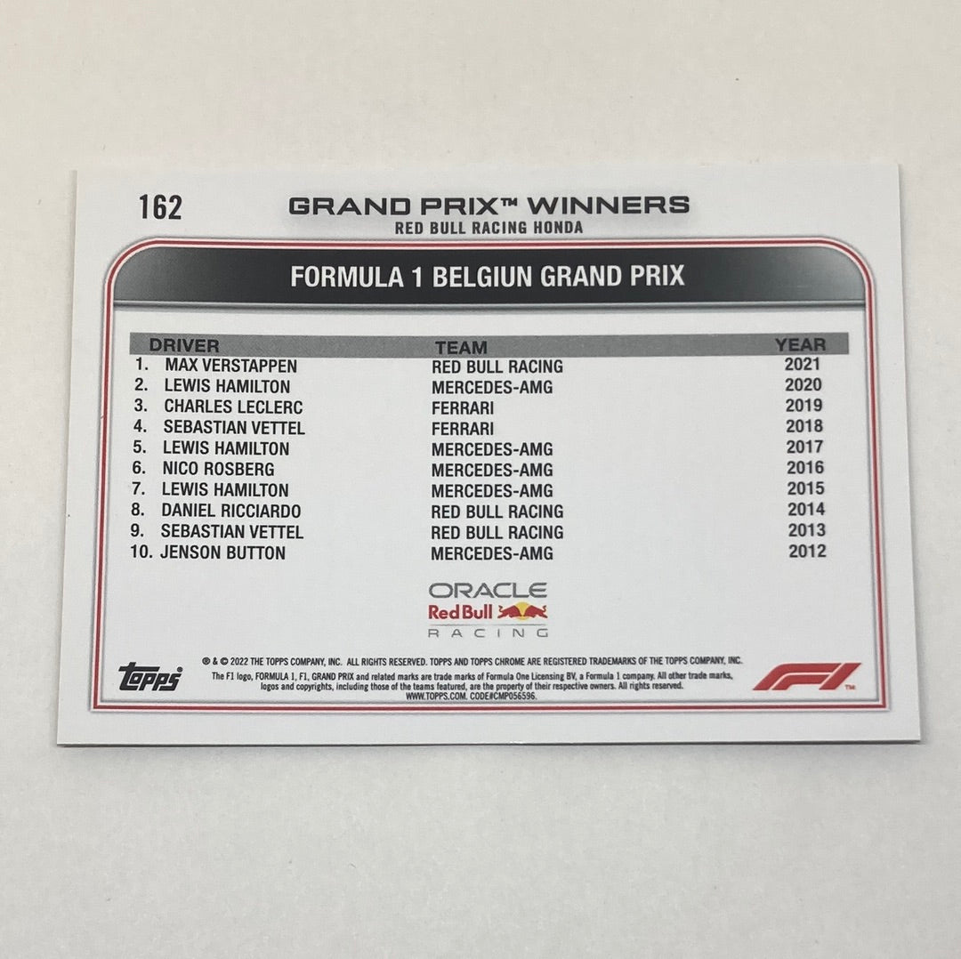 2022 Topps Chrome Max Verstappen #162 F1 Card