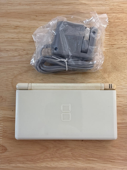 White Nintendo DS Lite with Charger, Stylus and GBA Dust Cover - ChronicCards