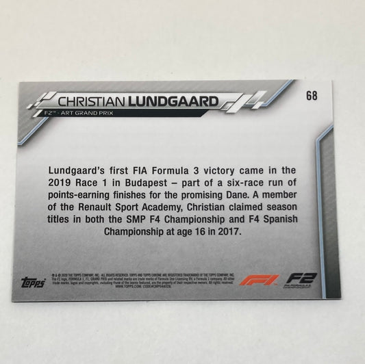 2020 Topps Chrome Christian Lundgaard #68 Base F1 Card - ChronicCards