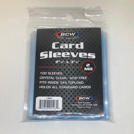 BCW Card Sleeves - 2 5/8” x 3 5/8” - 100 Sleeves