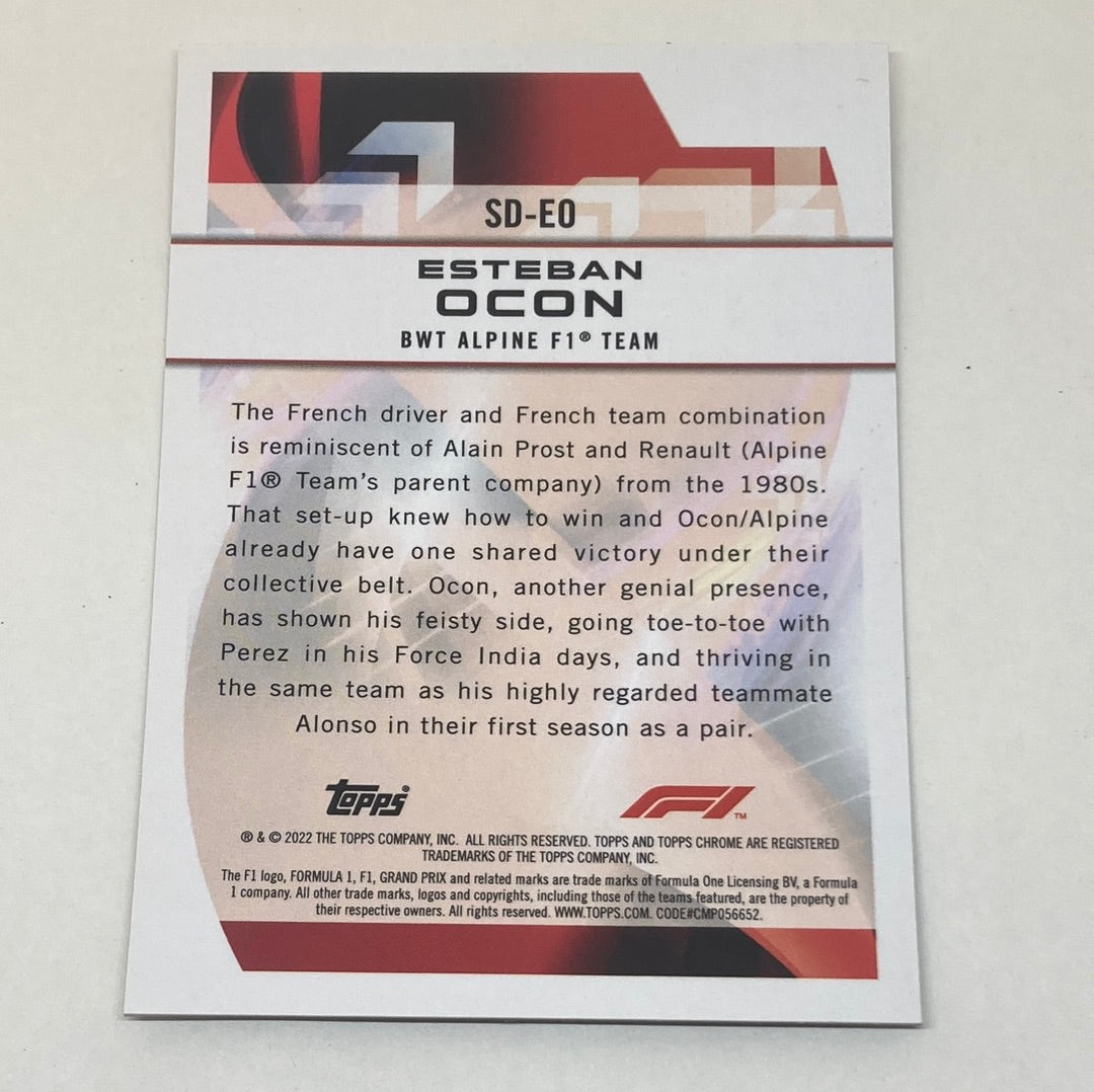 2022 Topps Chrome Esteban Ocon #SD-EO F1 Card