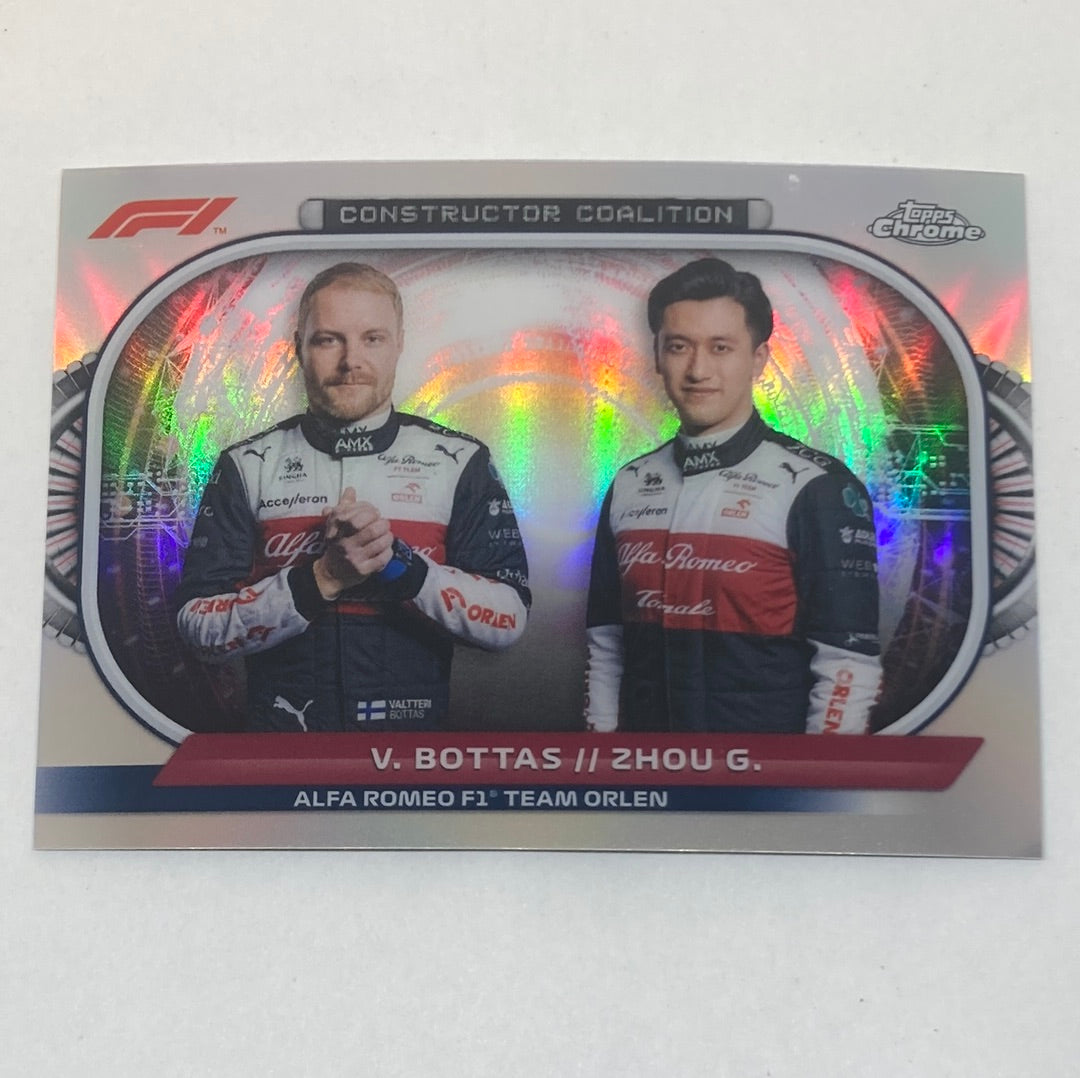 2022 Topps Chrome Bottas & Zhou #CC-AR F1 Card