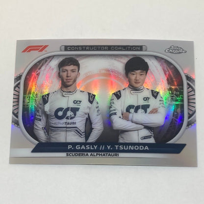 2022 Topps Chrome Pierre Gasly & Yuki Tsunoda #CC - AT F1 Card - ChronicCards