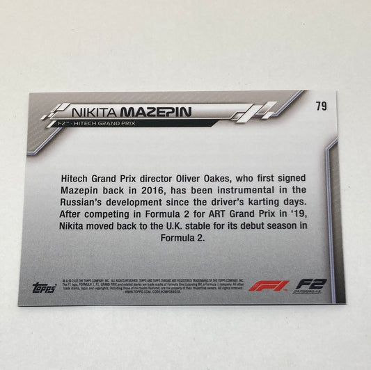 2020 Topps Chrome Nikita Mazepin #79 Base F1 Card - ChronicCards