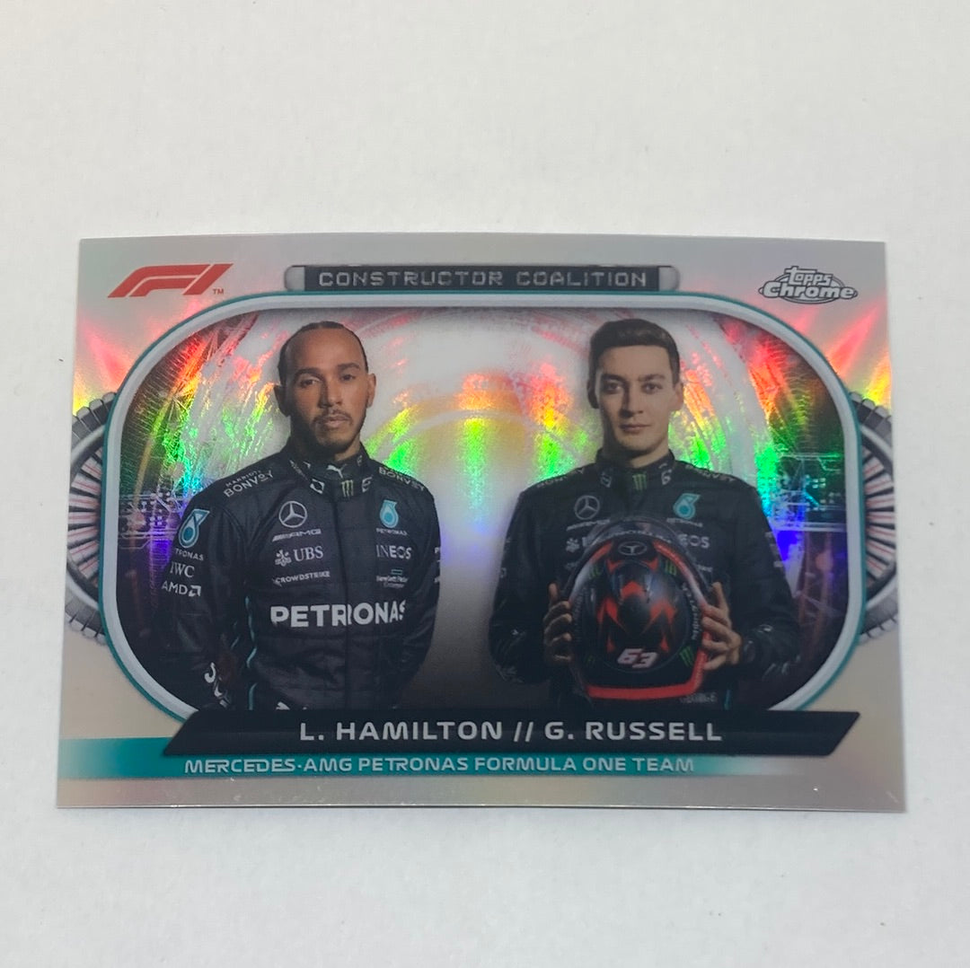 2022 Topps Chrome Lewis Hamilton & George Russell #CC-MF1 F1 Card