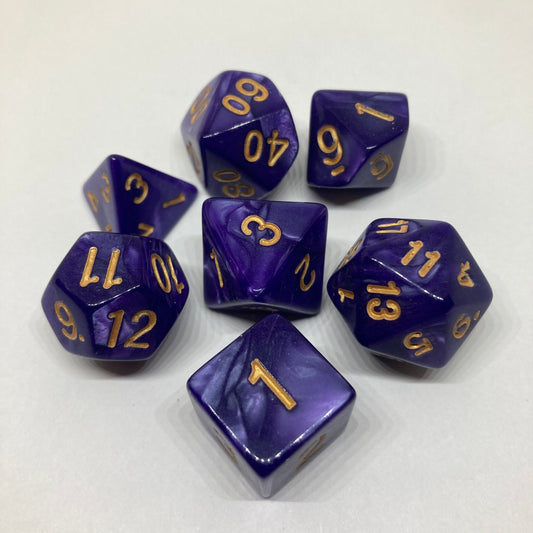 Purple D&D Dice Set - Complete 7-Piece Set
