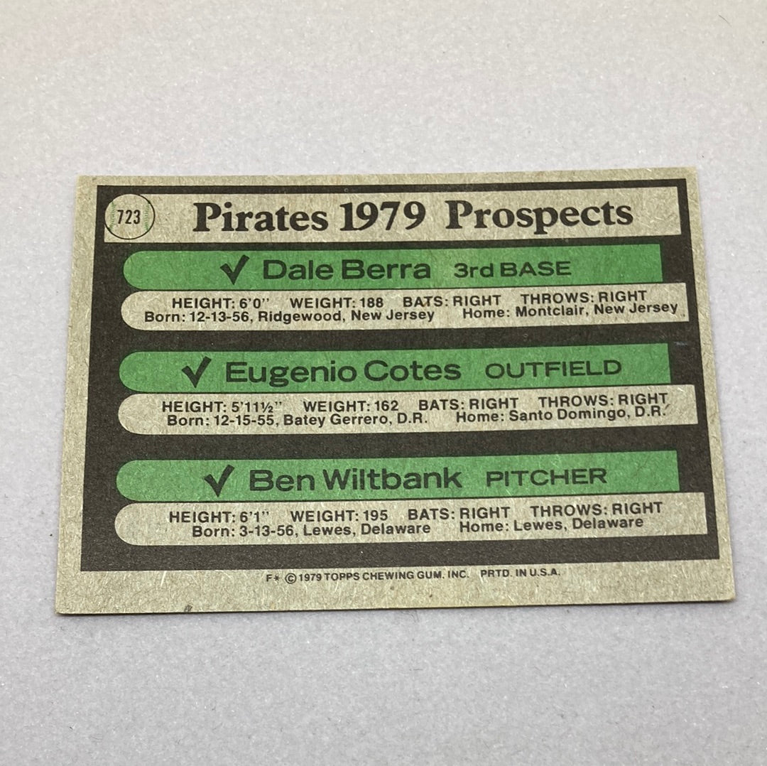 1979 Topps Baseball Pirates Prospects Baseball Card Topps