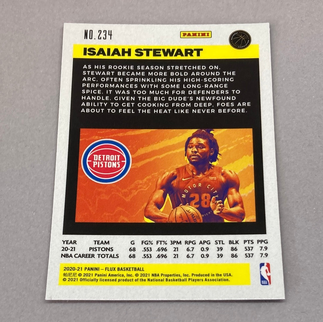 2020-21 Panini Flux Isaiah Stewart Rookie Card Panini