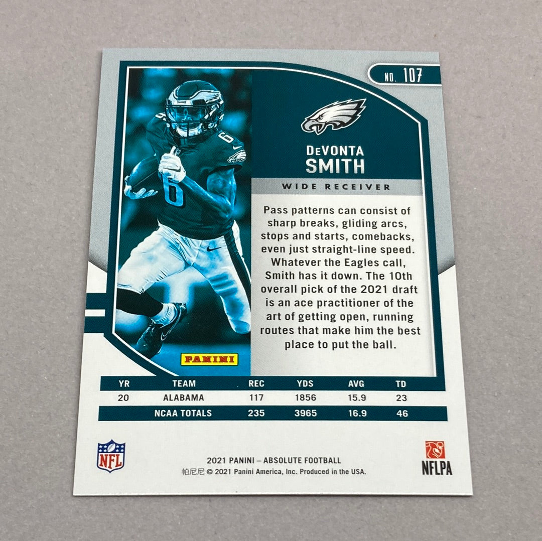 2021 Panini Absolute Devonta Smith Rookie Card Panini