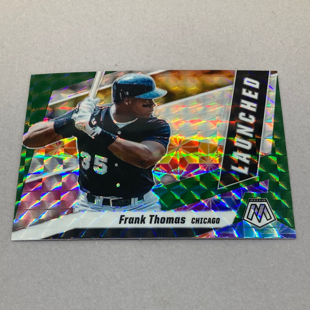 2021 Panini Mosaic Frank Thomas Launched Green Prizm Baseball Card Panini