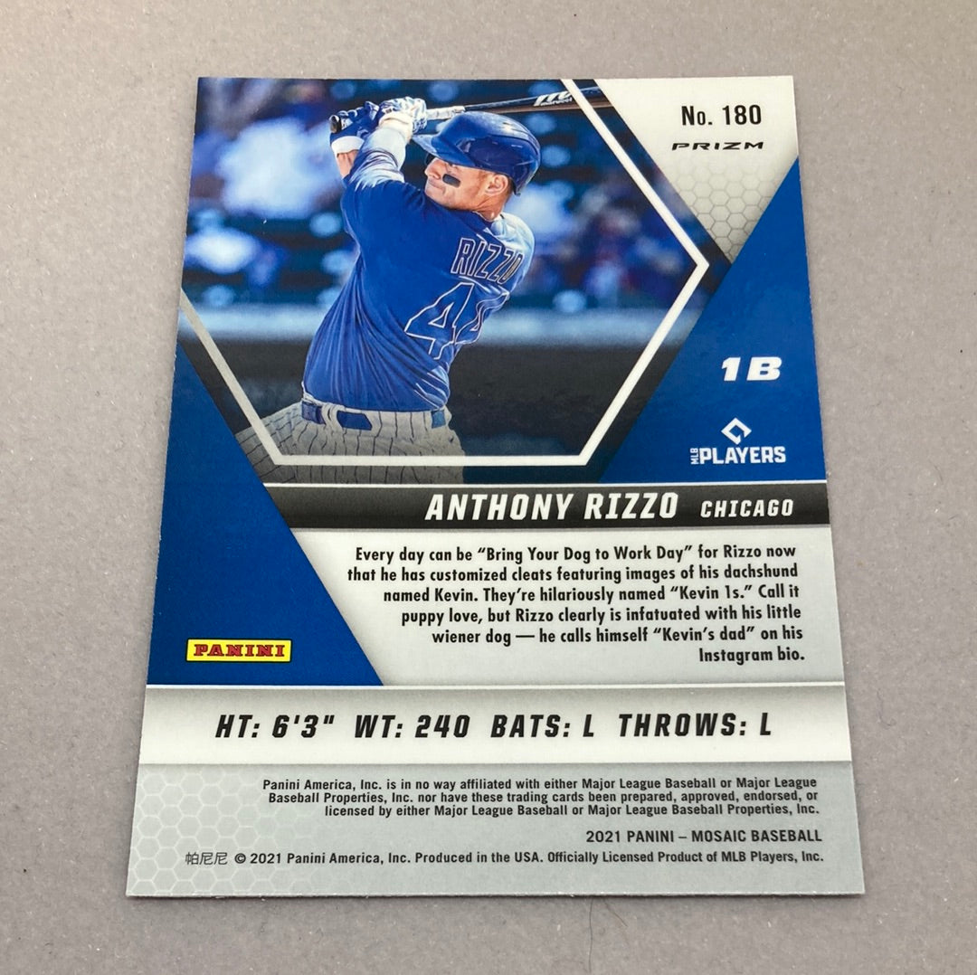 2021 Panini Mosaic Anthony Rizzo Pink Mosaic Baseball Card Panini