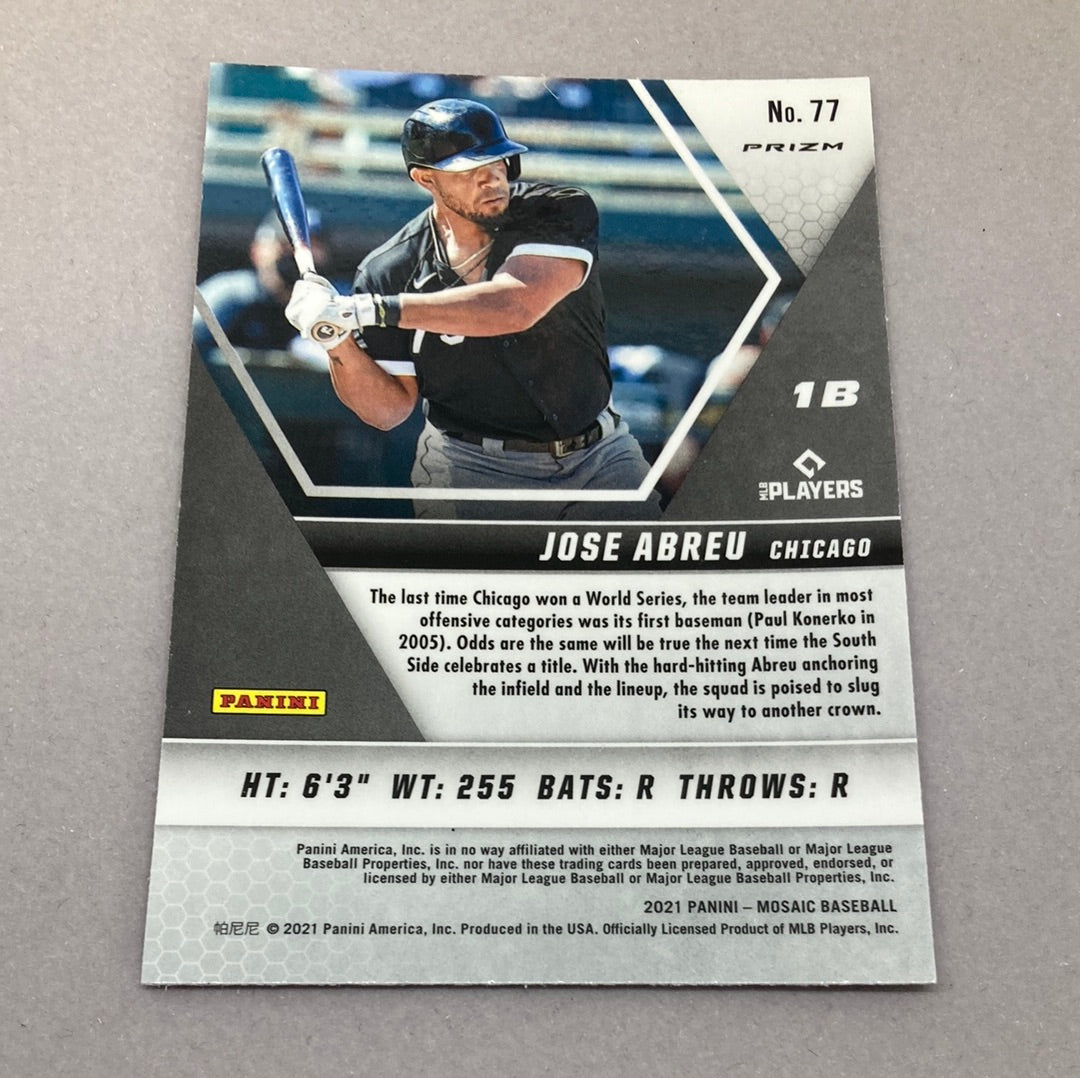 2021 Panini Mosaic Jose Abreu Pink Mosaic Baseball Card Panini